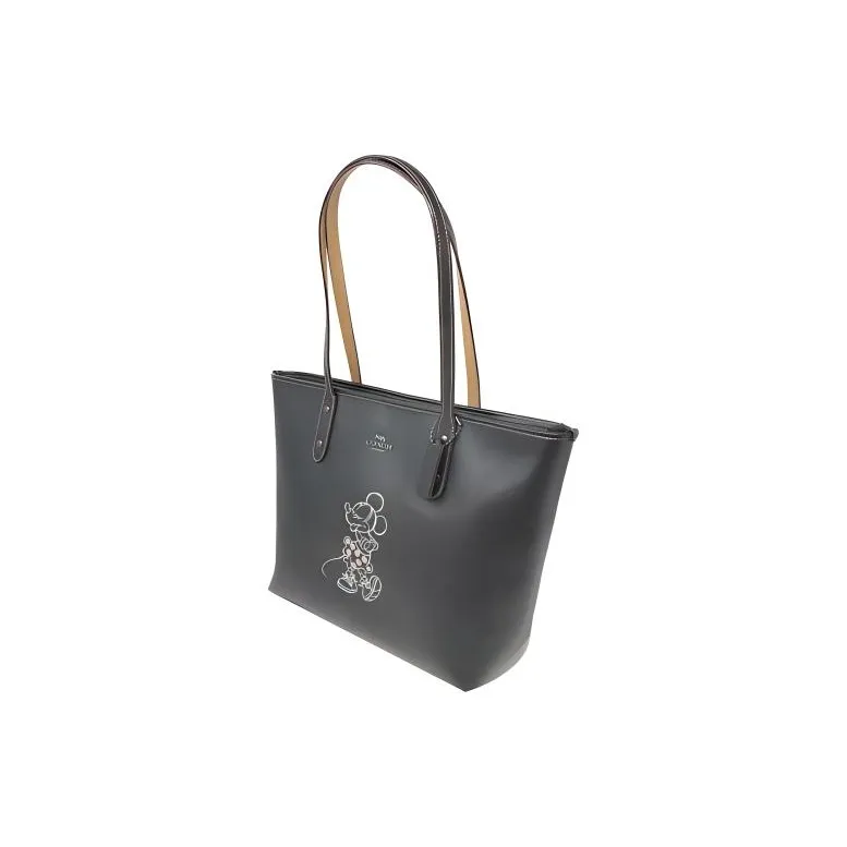 COACH X Disney/Disney City Leather One Shoulder Tote Bag, Shopping Bag, Handbag Tubas Women's-2