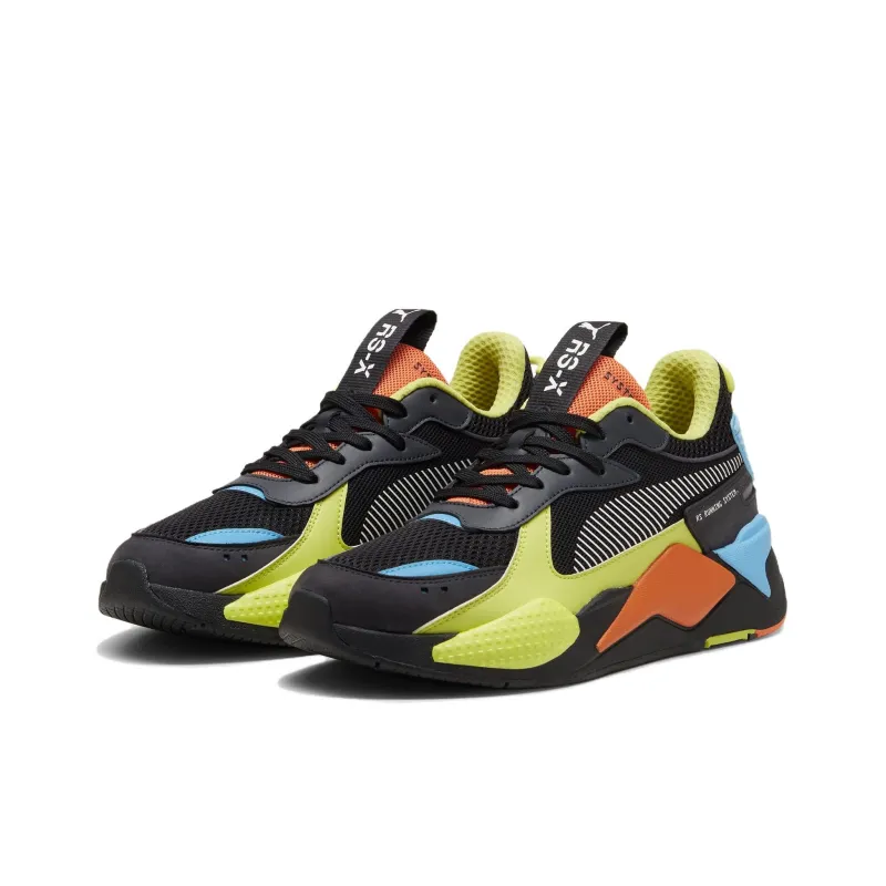 PUMA RS X Anti Slip Wear Resistant Low Top Casual Shoes Men's Black Cyan-2