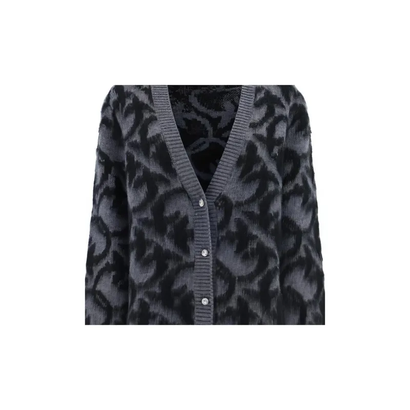 PINKO Intarsia knit Button up Cardigan-5