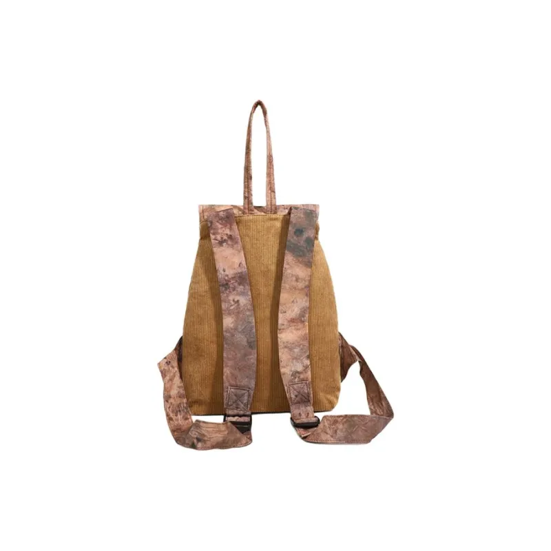Everthames Corduroy With Additional Fabric Backpack Regular Women's Brown-2