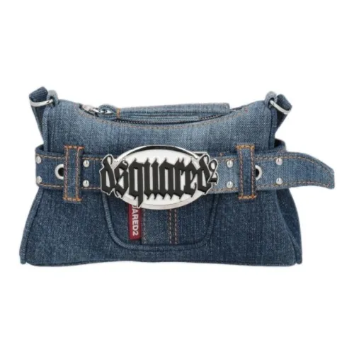 DSQUARED 2 Washable Denim Crossbody Bag Shoulder Bag Medium Size Women's Medium Blue