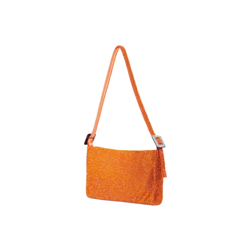 BENEDETTA BRUZZICHES Rhinestone Shoulder Bag Women's Orange-1