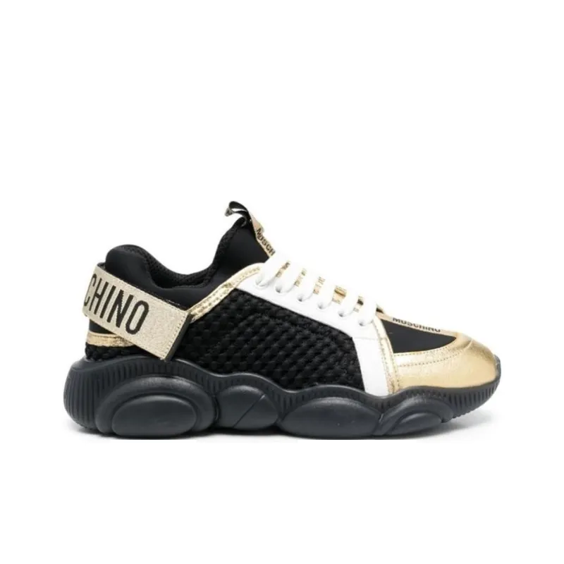MOSCHINO Wear-Resistant Low-Top Sports Casual Shoes Women's Black Gold-1