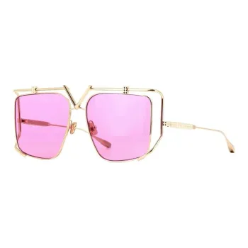 Valentino Titanium Square Sunglasses Unisex Gold