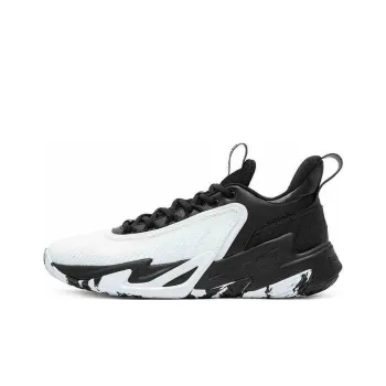 361° Anti Slip Wear Resistant Low Top Basketball Shoes Men's White Black
