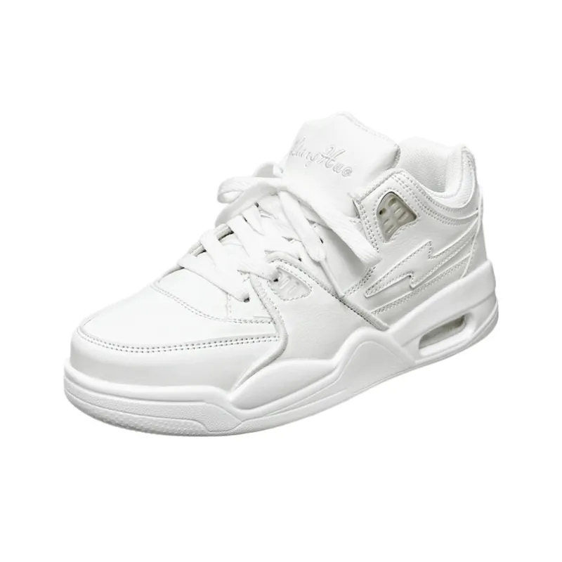 ABCYLM Thermal Slip Resistant Cushioning Impact Resistance Abrasion Resistant Low Top Skateboard Shoes Unisex All White-6
