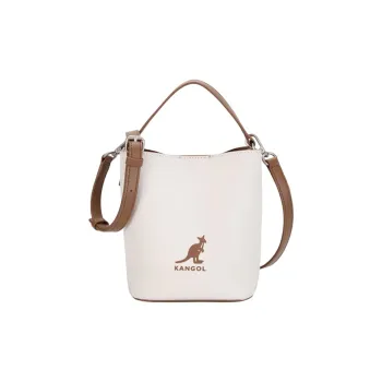 KANGOL Canvas Canvas Bag Bucket Bag Shoulder Bag Crossbody Bag Handbag Unisex Ivory White