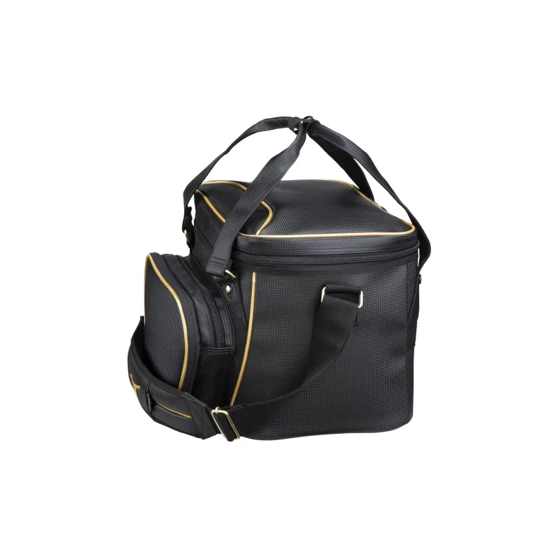 Mizuno Synthetic Leather One Shoulder Crossbody Travel Bag Unisex Black-1