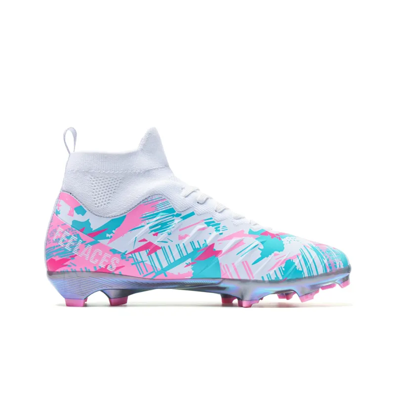 FEELACES AG Rubber Short Studs Natural Ground Slip Resistant Coverage Support Soccer Shoes Unisex Pink-1