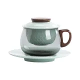 Spiritual Dragon Tea Brown Coffee Cup (Crow Blue) Teal