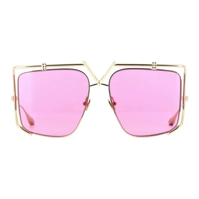 Valentino Titanium Square Sunglasses Unisex Gold-2