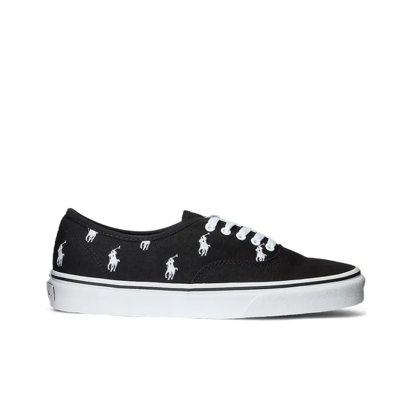 Polo Ralph Lauren Keaton Allover Pony Low Top Skateboard Shoes Men's Black-1