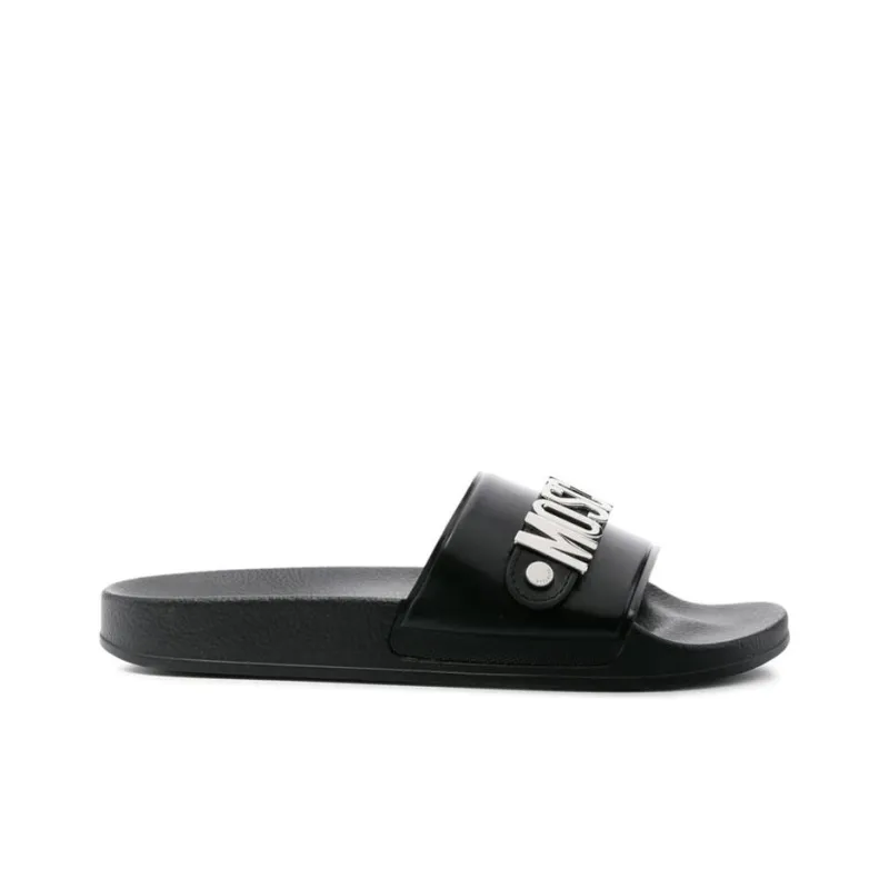 MOSCHINO Logo Plaque Slides-1