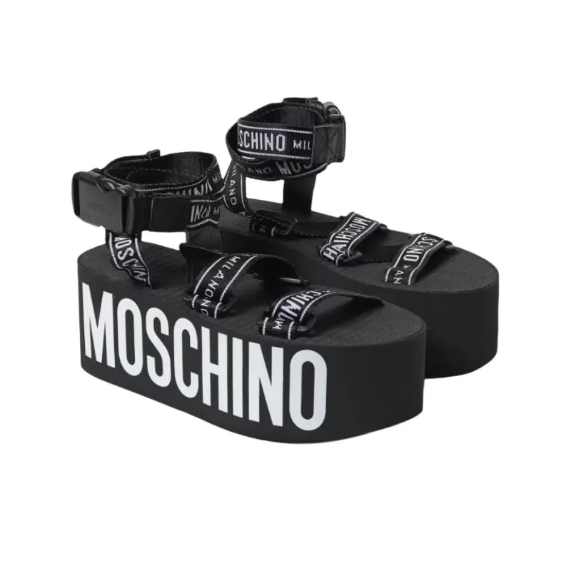MOSCHINO Logo-print Platform Sandals-3