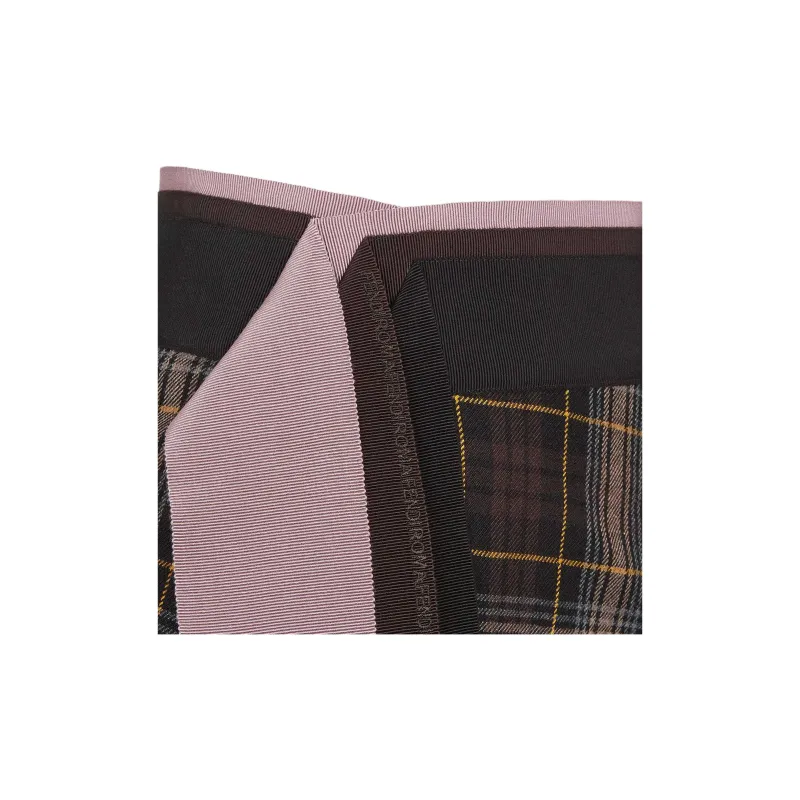 FENDI Tartan Asymmetric Hem Draped Skirt-2