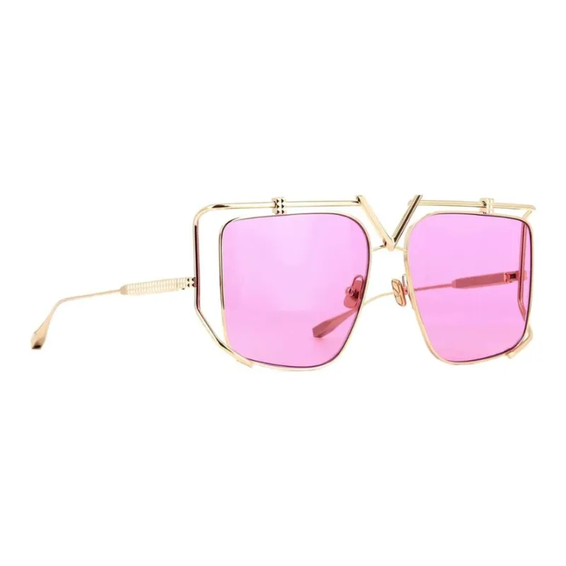 Valentino Titanium Square Sunglasses Unisex Gold-1