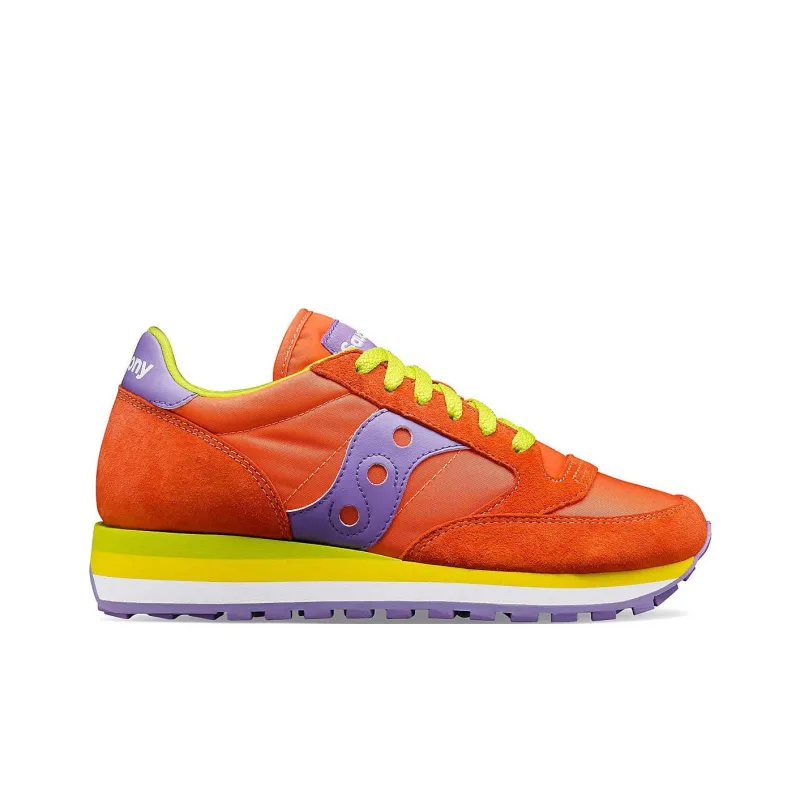 Saucony Jazz Triple Anti Slip Wear Resistant Low Top Casual Running Shoes Women's Orange Purple-1