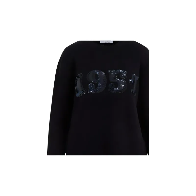 MaxMara Plata Logo Embellished Crewneck Jumper-7