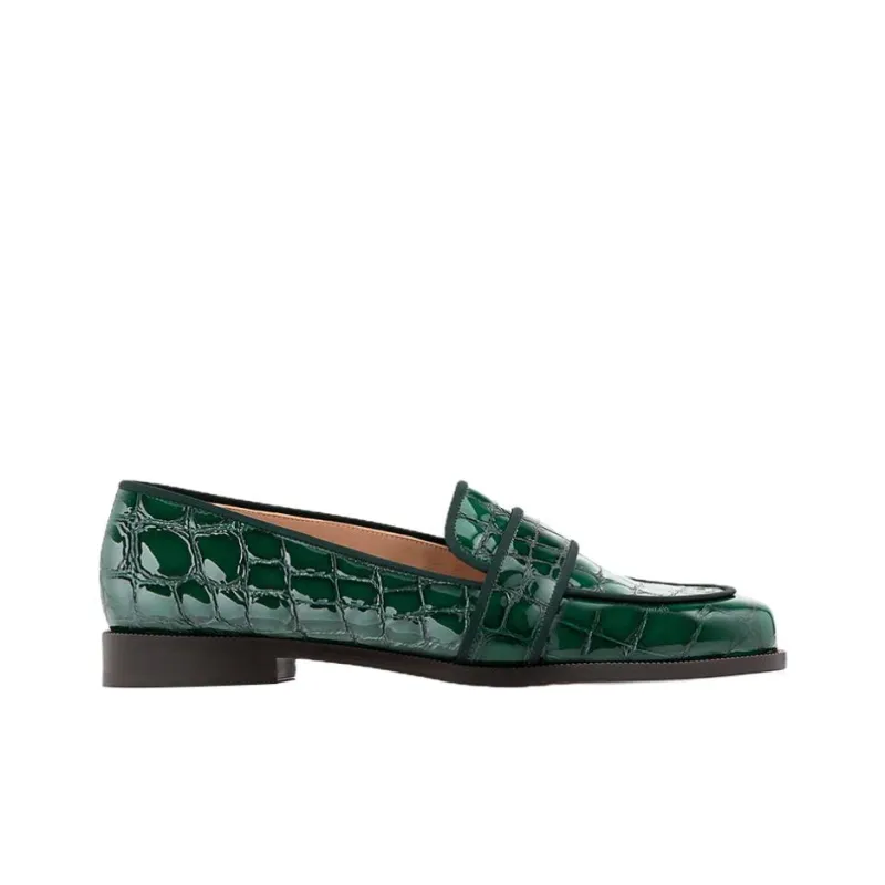AQUAZZURA Martin Croco-embossed Detail Loafers-1