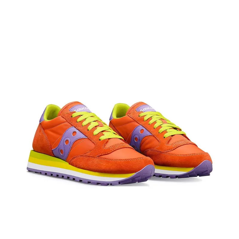 Saucony Jazz Triple Anti Slip Wear Resistant Low Top Casual Running Shoes Women's Orange Purple-2