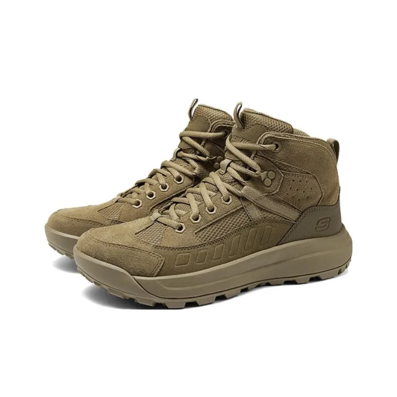 Skechers SKECHERS MENS USA Cushioned Slip Resistant Mid Top Casual Shoes Men's Khaki-2