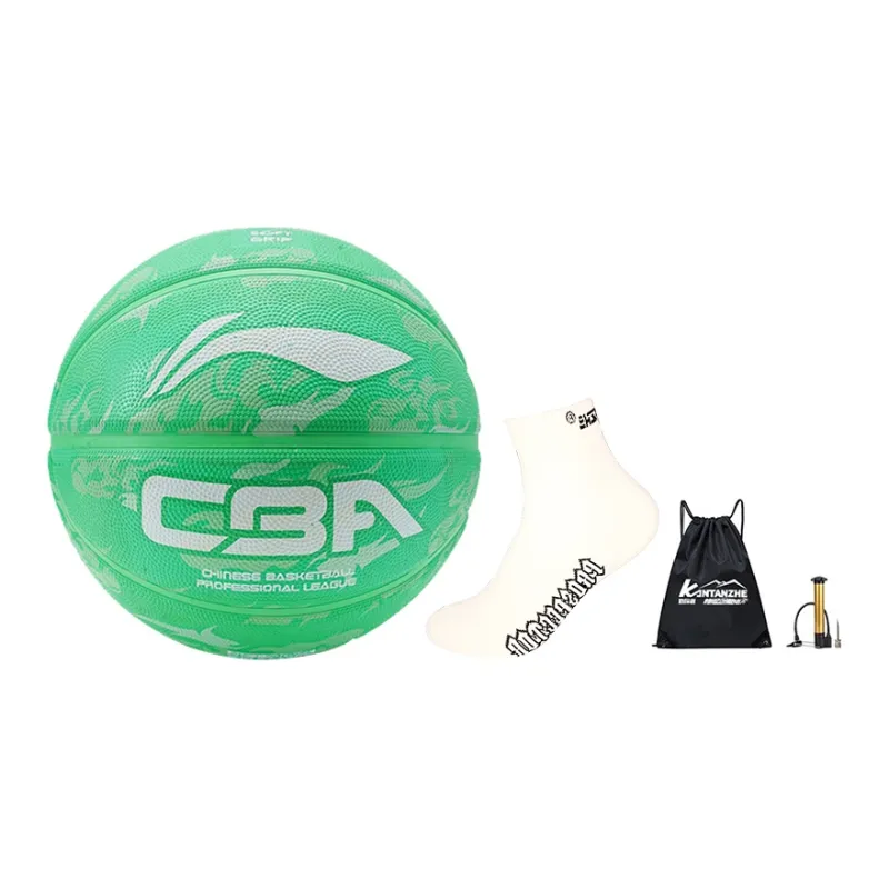 LiNing Rubber Basketball Green Size 7 Training Unisex-13