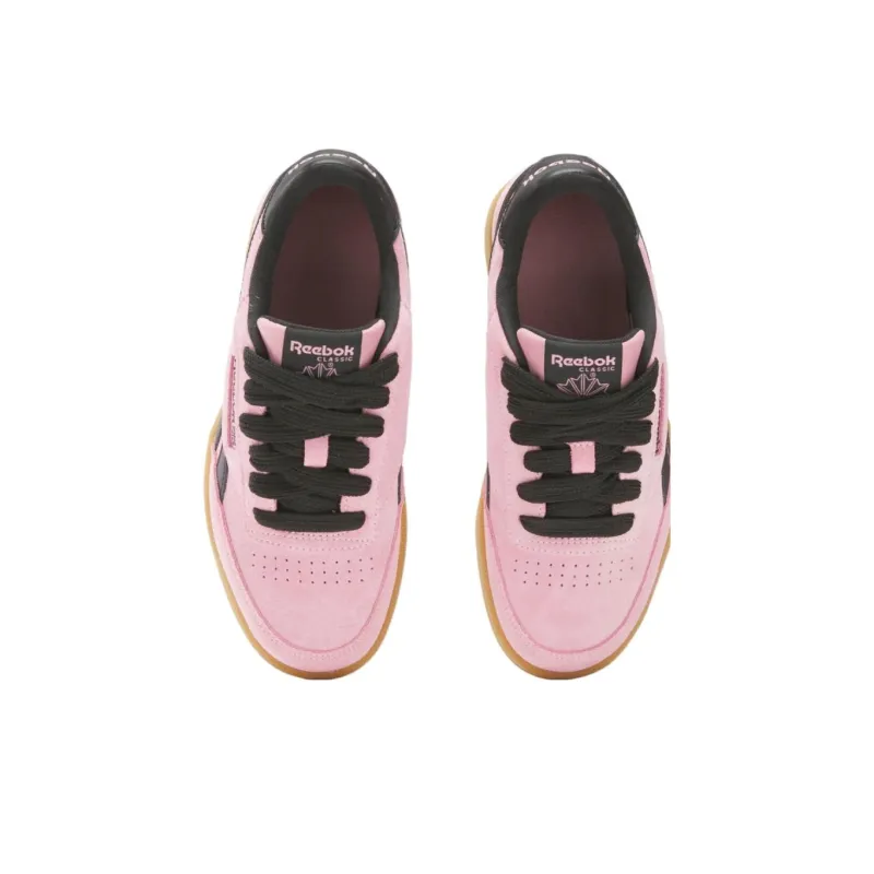 Reebok Anti Slip Wear Resistant Low Top Kids' Skateboarding Shoes Pink Black Teenagers-4