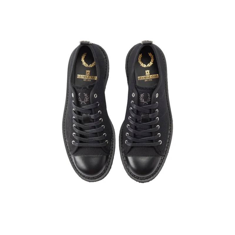 George Cox x FRED PERRY Monkey Low-Top Canvas Shoes Unisex Black-3