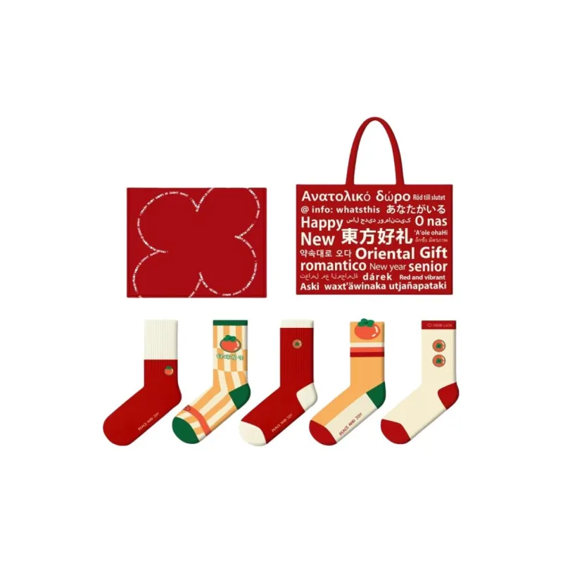 Duanmei Mid Calf Socks Fall And Winter Unisex 3 Pack Red-50
