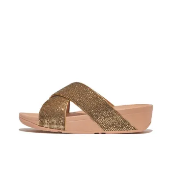 FITFLOP Slip Resistant Slide Slippers Women's Gold
