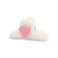 White Plush Heart Claw Clip