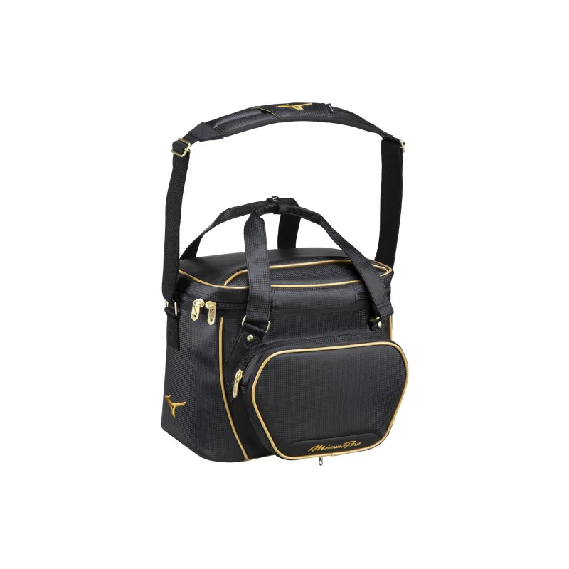 Mizuno Synthetic Leather One Shoulder Crossbody Travel Bag Unisex Black-0