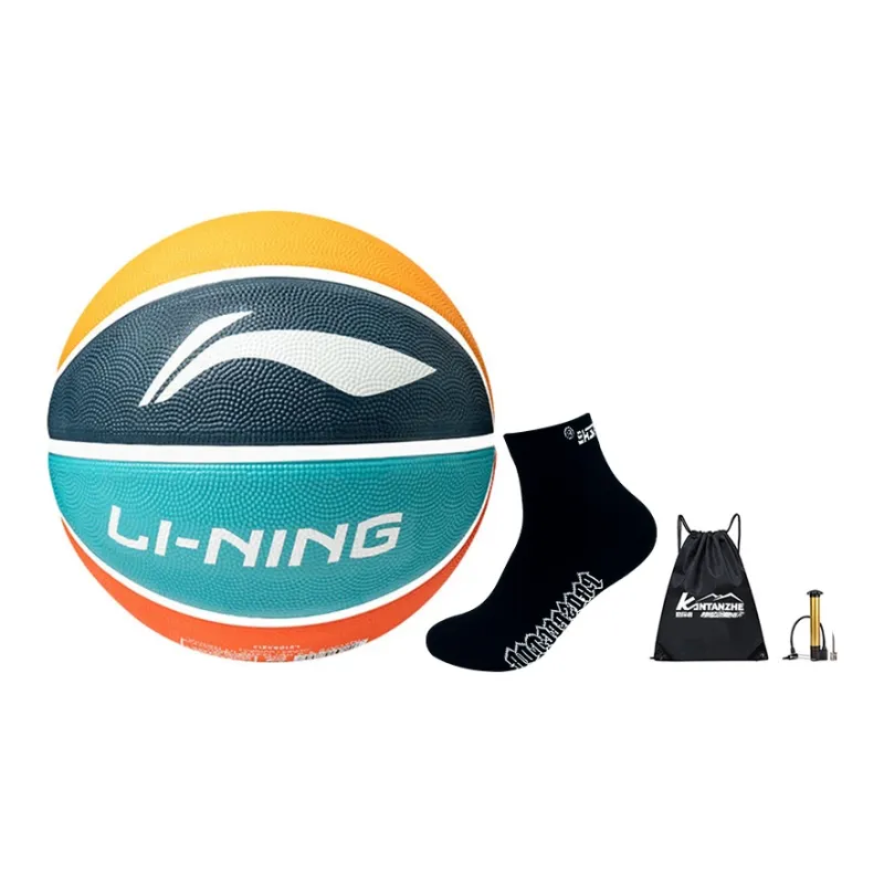 LiNing Rubber Basketball Yellow Blue Orange Size 5 Size 7 Training Unisex-10