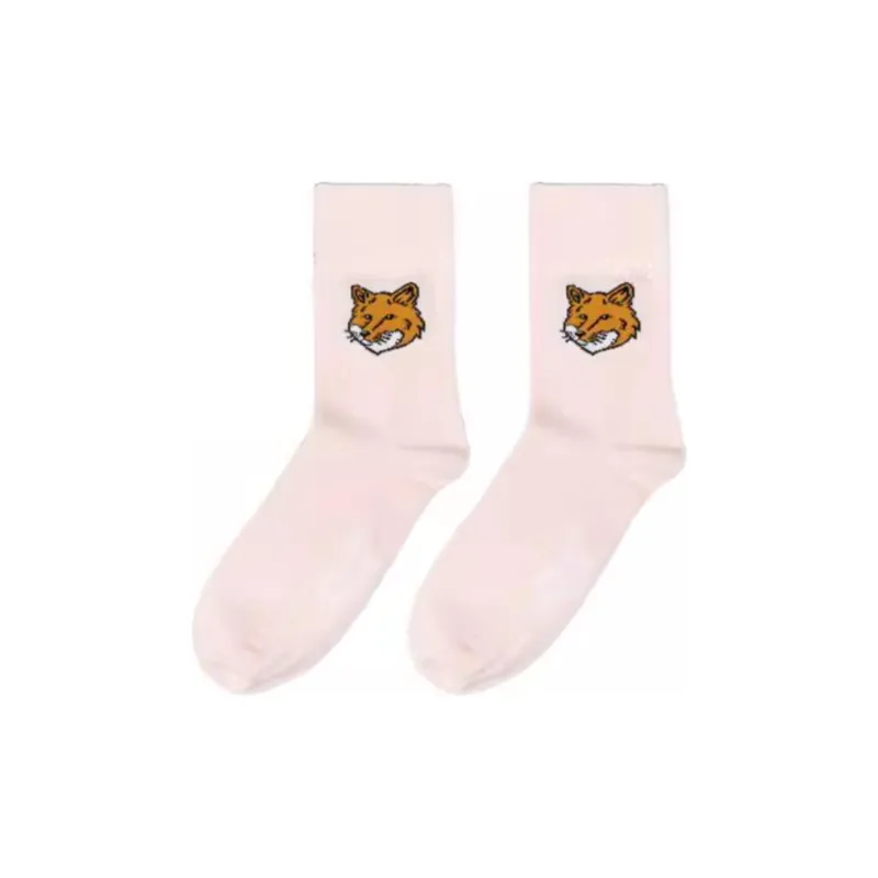 Maison Kitsune Mid Calf Socks Women's 1 Pack Pink-0