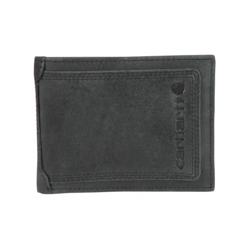 Carhartt Top Grain Cow Leather Passport Holder Regular Men's Black Gray Color