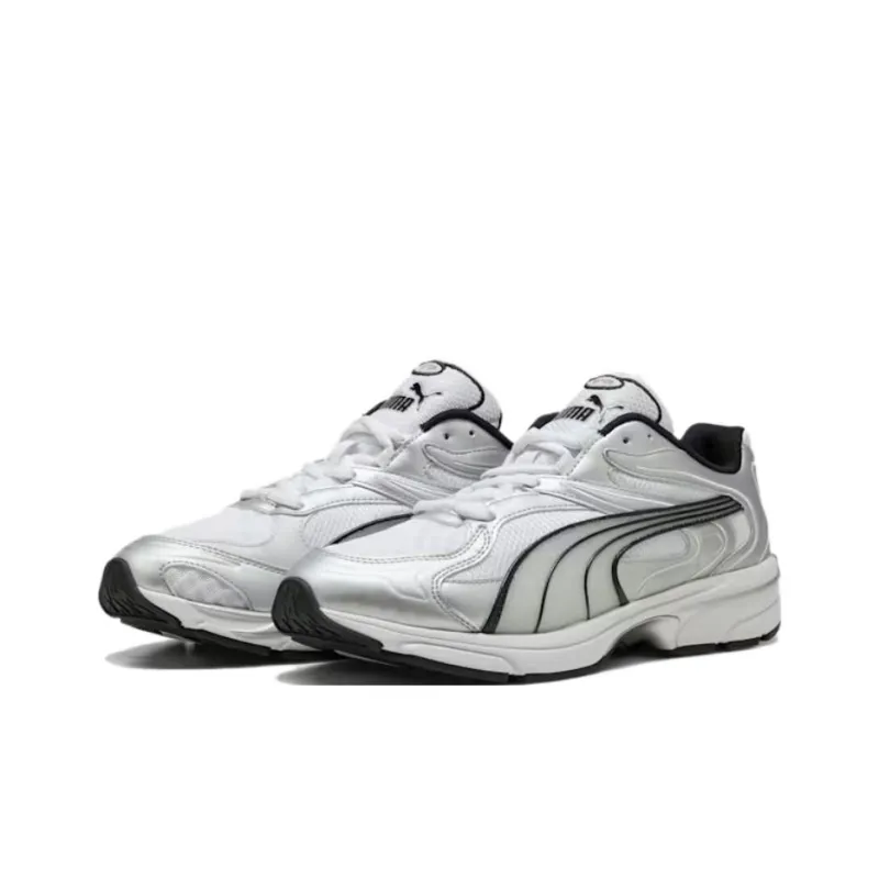 PUMA EXTOS Anti Slip Wear Resistant Low Top Casual Shoes Unisex Silver White-2