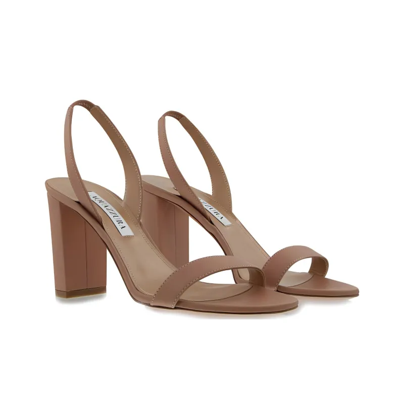 AQUAZZURA 90mm Heeled Leather Mules-5