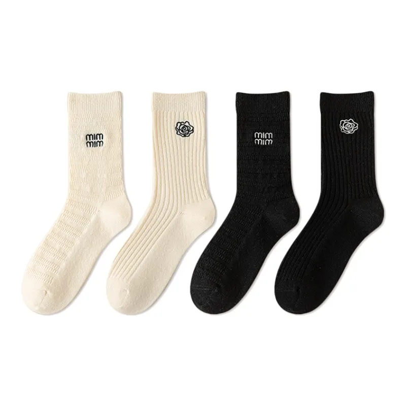 JIAZINI Mid Calf Socks Women's Combo Set-5