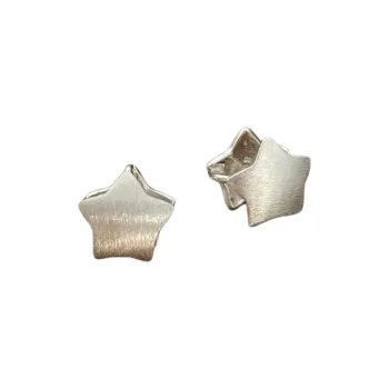 Stone Edge Poly Foot Silver 990 Sterling Silver Hoop Earrings Unisex