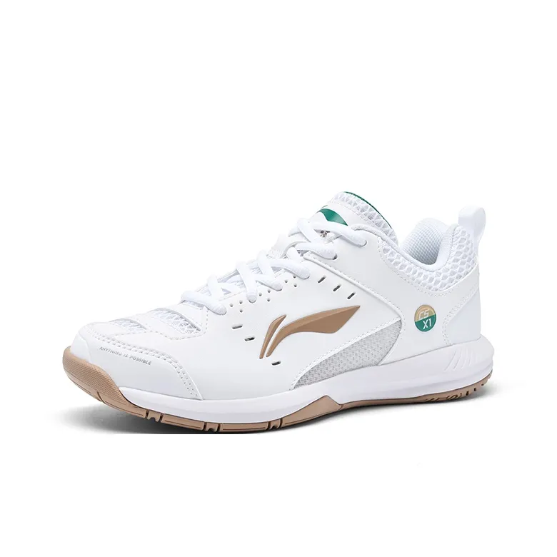 LiNing Feather Anti-Slip And Wear-Resistant Breathable Low-Top Badminton Shoes Unisex White-1