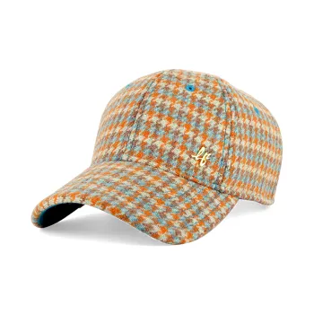 Lackpard Wool Baseball Caps Unisex Blue-Orange Plaid
