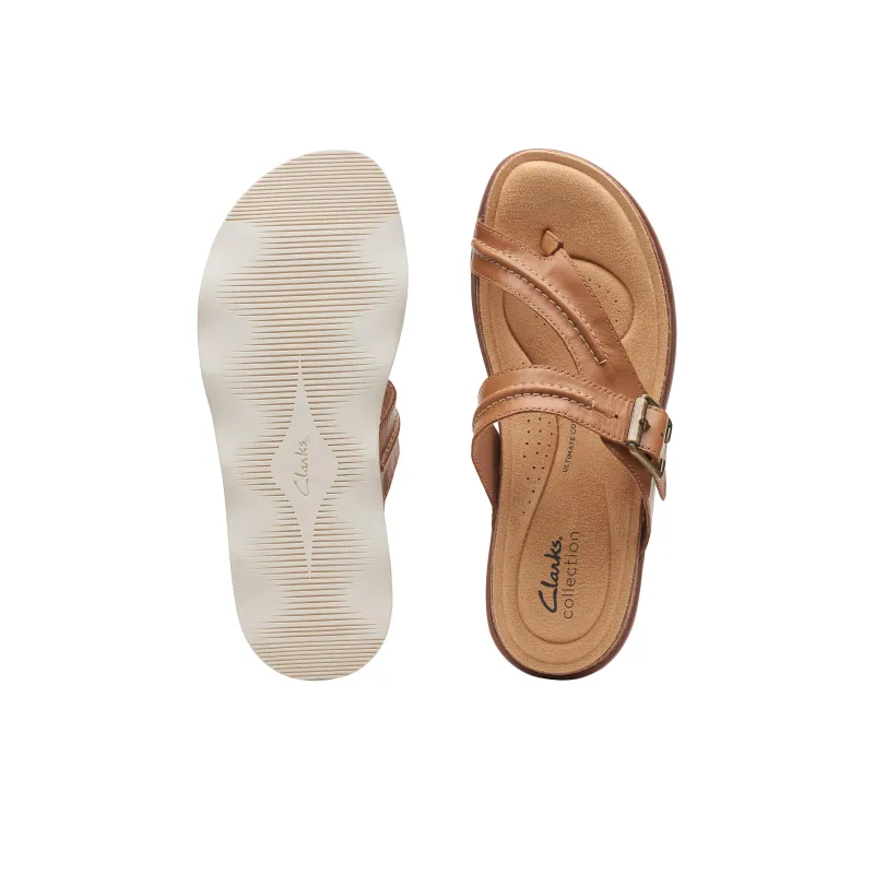 Clarks Rubber Sole Slip-Resistant Flip Flops Women's Light Brown-5