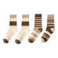 2 White+1 White Coffee Stripes+1 Dark Coffee Stripes