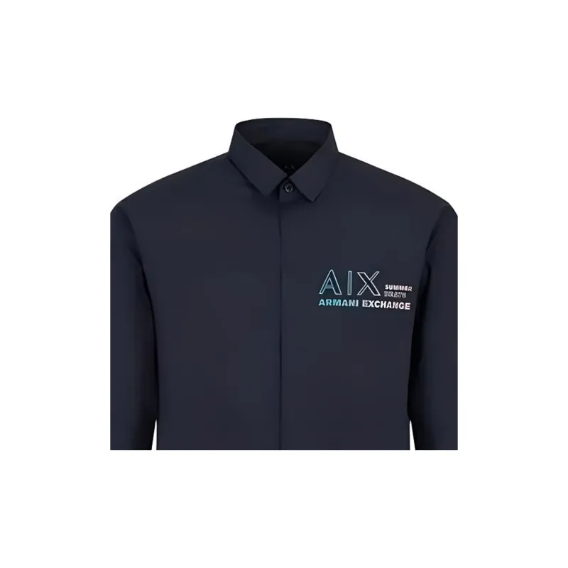 ARMANI EXCHANGEAE SS23 Shirt Men's Marine Blue-1