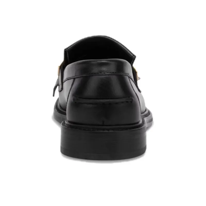 MOSCHINO Logo-plaque Leather Loafers-4