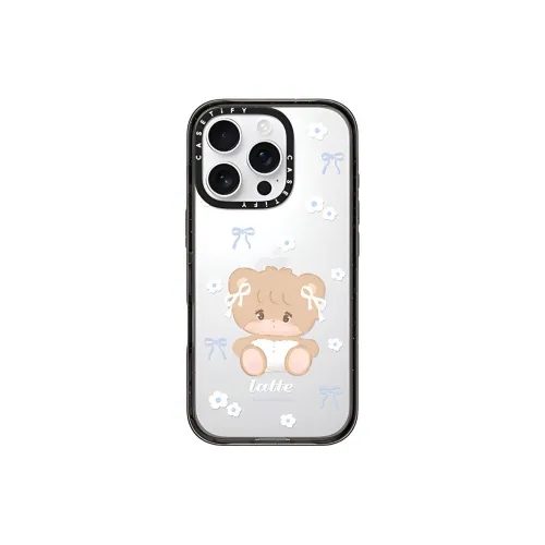 CASETIFY TPU+PC Material LATTE RIBBON Bowknot Latte Phone Cases Compatible With IPhone 16/15/14/Pro/Ma Cartoon