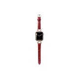 Rose Red/Small Ox Horn Button －Ice Silk Bamboo Groove Texture