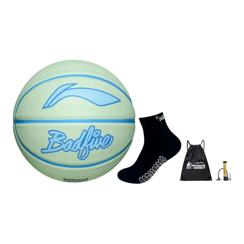 LiNing Rubber Basketball Green No. 5, No. 7 Training Unisex-10