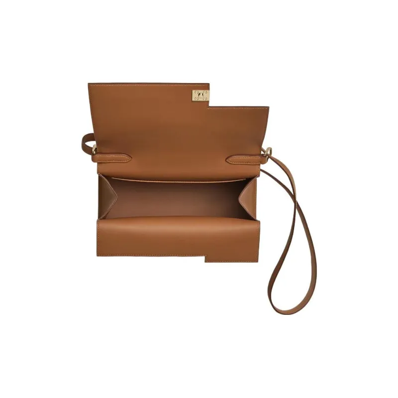 HERMES Swift Calfskin Shoulder Bag Crossbody Bag Women's 37 Gold Gold Brown-3