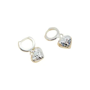 Stone Edge Poly Foot Silver 990 Sterling Silver Drop Earrings Unisex